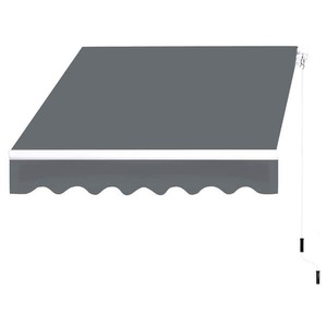 lot 571 image: 10 ft. W x 8 ft. L Manual Patio Retractable Awnings in Gray