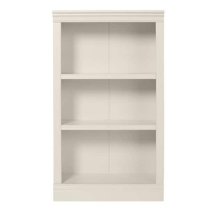 lot 573 image: 43 in. Off White 3-Shelf Classic Bookcase with Adjustable Shelves