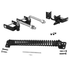 lot 623 image: (5) US Door and Fence Black Steel Deluxe Fence Gate Hardware Kit
