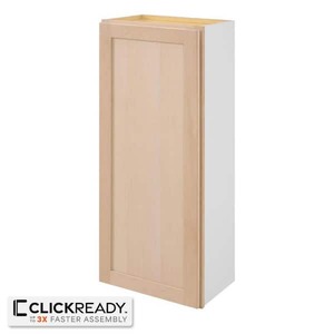 lot 699 image: Hampton Bay 18 in. W x 12 in. D x 42 in. H Ready to Assemble Wall Kitchen Cabinet in Unfinished with CLICKREADY Technology