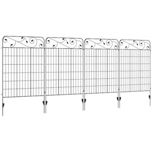 lot 717 image: Outsunny 138.5 in. Metal Fence 12 Panels