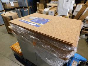 lot 587 image: lot of 7--30 sq. ft. 2 ft. Wide x 3 ft. Long x 6mm Thick Natural Cork Sound Dampening Underlayment Sheets (5-Pack)