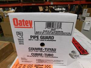 lot 631 image: lot of 6 boxes--Oatey 200 ft. Cold Water Line Pipe Guard