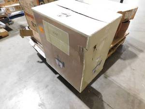 lot 633 image: Monteaux Lighting 4-Light Black Extra Large Outdoor Wall Light Fixture with Clear Glass