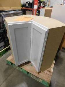 lot 700 image: Hampton Bay Courtland 30 in. W x 30 in. D x 34.5 in. H Assembled Shaker Lazy Susan Corner Base Kitchen Cabinet in Polar White