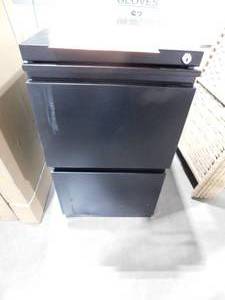 lot 702 image: Hirsh 23 in. D 2-Drawer Black Mobile Metal Letter Width 15 in. W Pedestal File Cabinet File-File