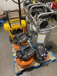 lot 15 image: Pallet of Air Compressors for Parts or Repair.