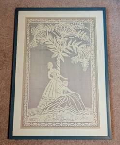 lot 64 image: Beautiful Vintage Framed Napier Linen