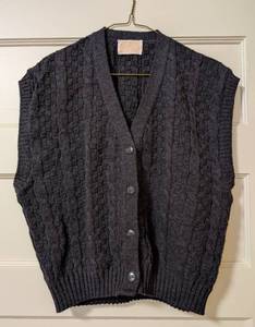 lot 110 image: Vintage Pendleton Charcoal Wool Sweater Vest - Size XL
