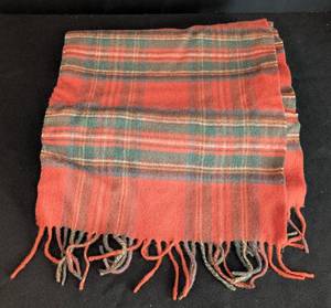 lot 115 image: Antique Royal Stewart Plaid Cashmere Blend Scarf
