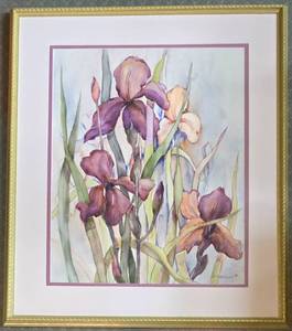 lot 195 image: Lovely Signed S. McKisson Floral Watercolor