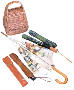 lot 272 image: Woven Basket Handbag & Umbrella Options