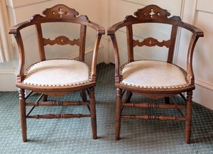 lot 40 image: Pair of Vintage Edwardian Style Armchairs