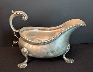 lot 17 image: Vintage Sterling Silver Gravy Boat