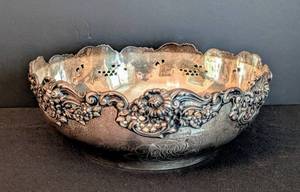 Stunning Vintage Black Starr & Frost Floral Sterling Silver Bowl