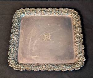 lot 28 image: Vintage Monogrammed Tiffany and Co. Silver Plated Platter
