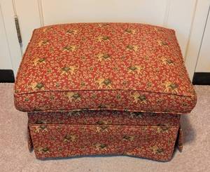 lot 24 image: Elephant Print Upholstered Ottoman