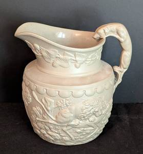 lot 54 image: Antique Ridgeway & Co Dog Handled Stoneware Pitcher