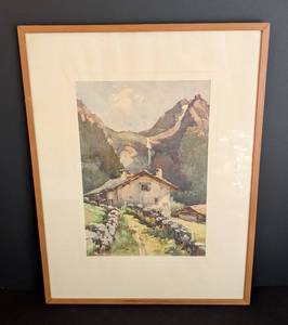 lot 211 image: Small Framed Scenic Watercolor by by Nicolas Markovitch
