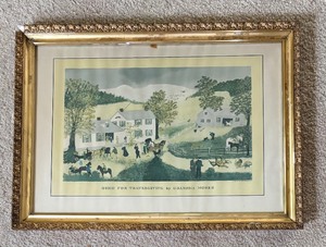 lot 335 image: Home for Thanksgiving Print by Grandma Moses