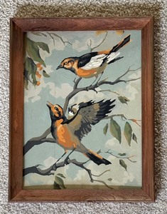 lot 337 image: Vintage Framed Baltimore Orioles Paint by Number Art