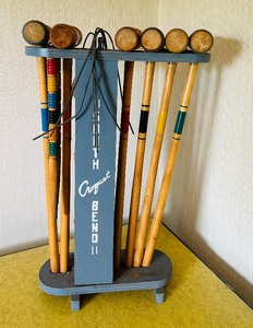 lot 294 image: Fantastic Vintage 1977 Milton Bradley South Bend LawnPlay Croquet Set