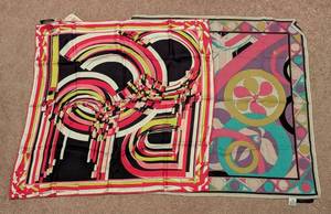 lot 246 image: Pair of Colorful Vintage Emilio Pucci Scarves