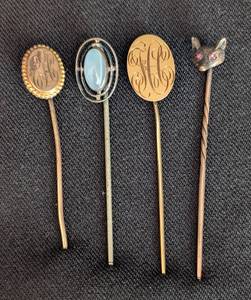 lot 313 image: Vintage Stick Pins including One 14k Gold