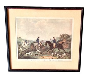 lot 373 image: Dogs Having Lost the Night Scent Framed Hunting Scene Print