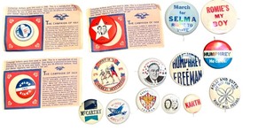 lot 393 image: Collection of Presidential Campaign Buttons and Pins
