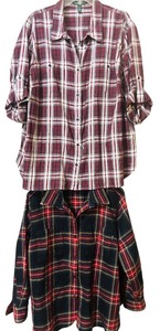 lot 445 image: Lot of 2 Ralph Lauren Plaid Button-Up Womens Shirts, Sizes 2X and 3X
