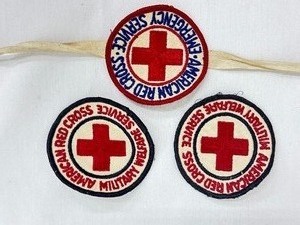 lot 78J image: Set of 3 Vintage American Red Cross Service Patches