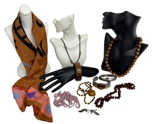 lot 23J image: Assorted Lot of Vintage Jewelry and Capricorn Scarf