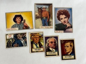 lot 109J image: Set of 7 Vintage Trading Cards Featuring Historical and Celebrity Figures