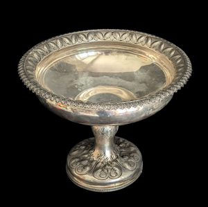lot 1 image: Antique Tiffany and Co Engraved Footed Centerpiece Bowl  Early Tiffany and Co Compote  Edward C. Moore Tiffany and Co