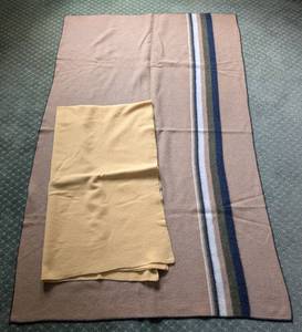 lot 454 image: Pair of Vintage Wool Throw Blankets