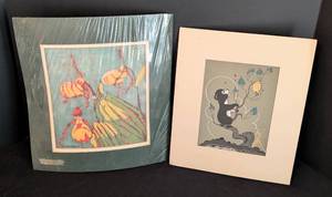 lot 453 image: Pair of Small Unframed Paintings