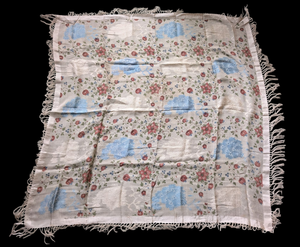 lot 430 image: Antique 1800s  Silk Floral Shawl