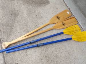 lot 76 image: Paddles 2 set - wooden and plastic