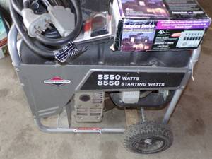 Briggs and Stratton 5550 Watts Generator with Transfer switch and cord