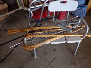 lot 87 image: Canes, Walker, Shower Chair Medical Lot