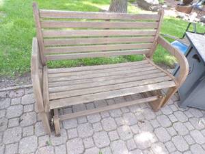 lot 145 image: Wood Glider Bench