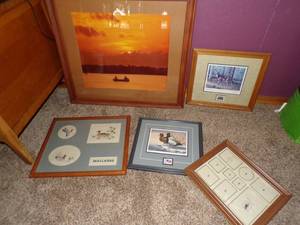 lot 361 image: Deer Picture, Duck Picture, Boat Picture and Others