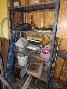 lot 424 image: Metal Shelf and Contains