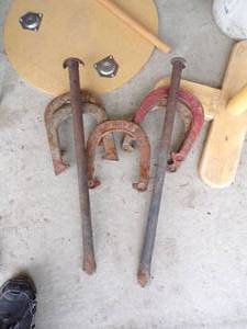 lot 452 image: Horse Shoes and Stakes