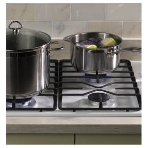 GE 30 in. Gas Cooktop in White with 4-Burners including Power Burners
