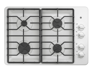 GE 30 in. Gas Cooktop in White with 4-Burners including Power Burners