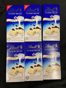 BB1 - 6 Packs of Lindt Classic Recipe Cookies & Creme White Chocolate Bars