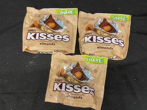 lot 152 image: WW2 - 3 Bags of Hersheys Kisses Milk Chocolate with Almonds