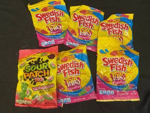 lot 158 image: WW2 - Assorted Swedish Fish Tails and Sour Patch Kids Candy Collection